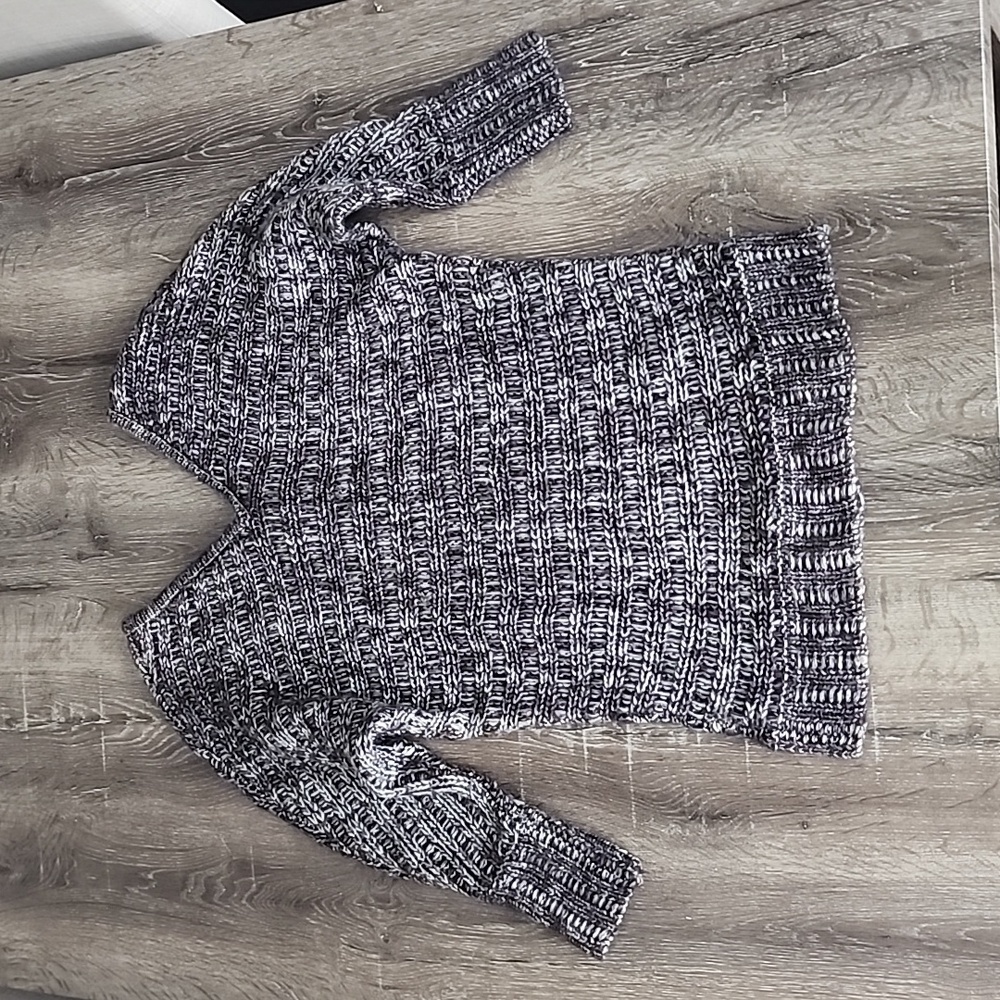 LAMade Marled Knit V-Neck 3/4 Sleeve Tunic Sweater Small
